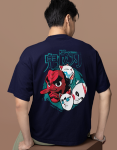 Demon Slayer Japanese Mask 100% Cotton T-Shirt – Unique Anime Art for All-Day Comfort