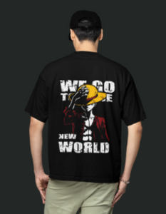 Straw Hat Luffy New World 100% Cotton  oversized T-Shirt – Dynamic One Piece Adventure Graphic